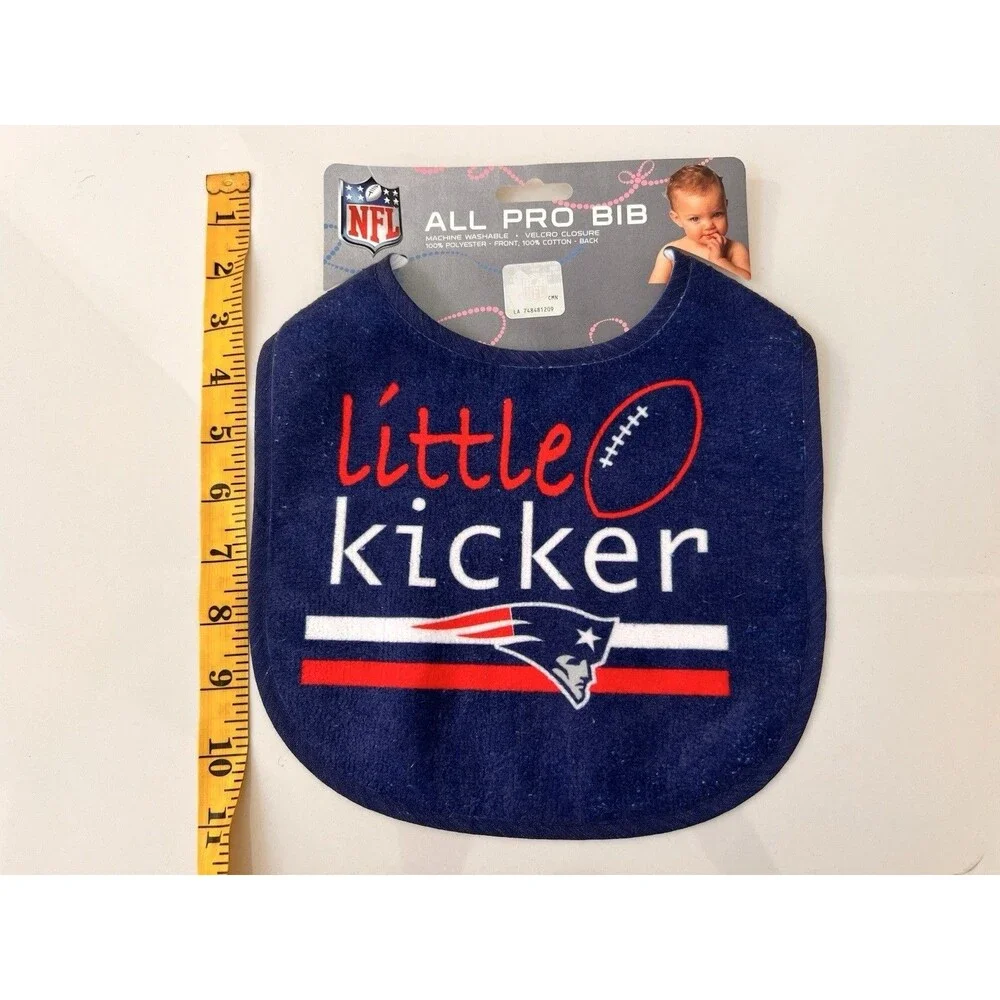 New England Patriots Fan Little Kicker Baby Bib Washable Reuseable NFL WinCraft